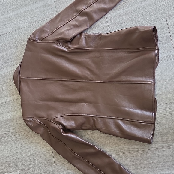 Women's Leather Exotica Brown Leather Blazer. Perfect Shade Of Brown! 🟤 Small - Picture 8 of 10
